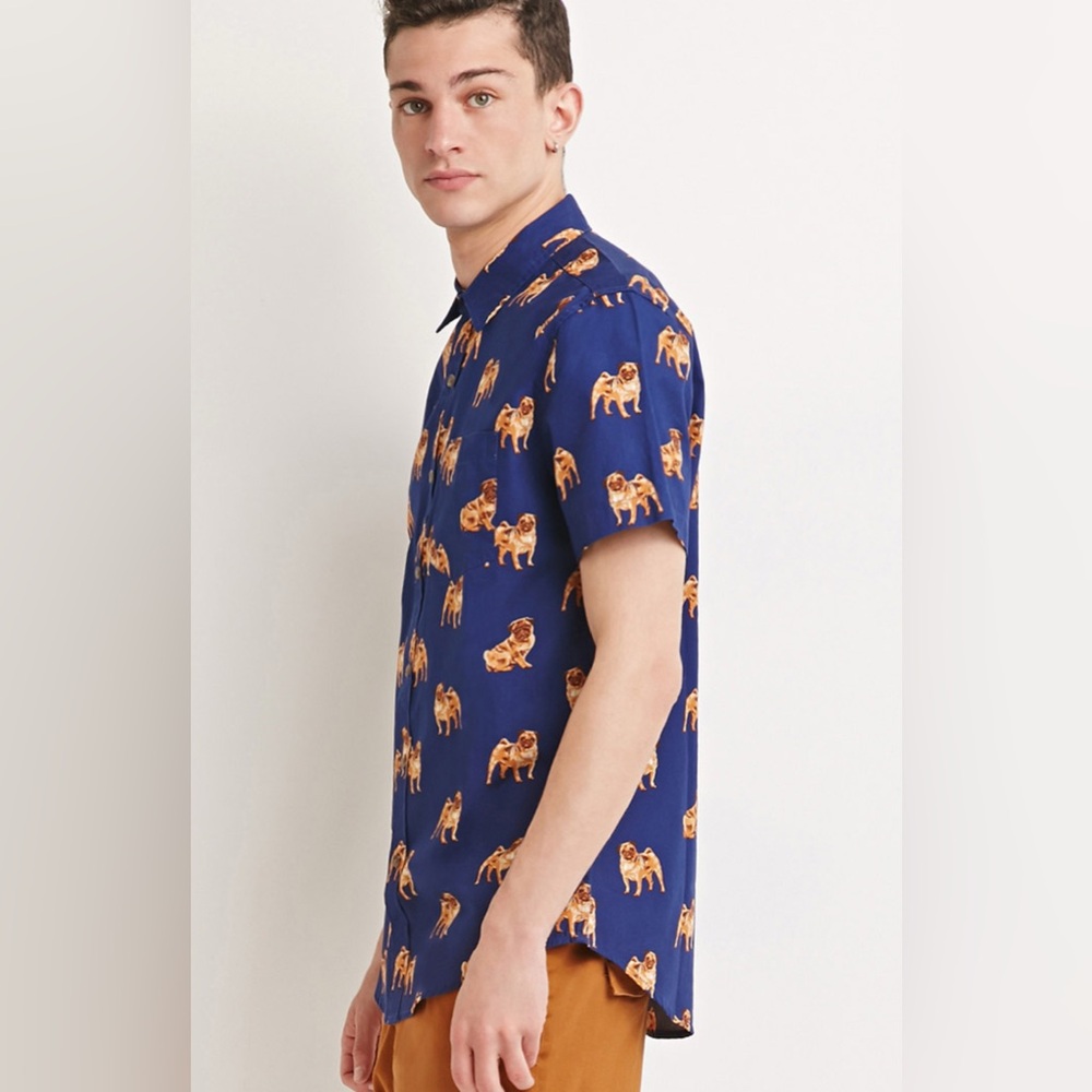 Cedar Wood State Bulldog Button Down Shirt Blue Size Small